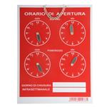 CARTELLO ORARIO 4 OROLOGI TEMPOPOL BLU    cm 16x21