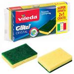 SPUGNA FIBRA VERDE GLITZI CRYSTAL    Pz 2+1 VILEDA