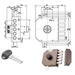 SERRATURA SIC.TRIPLICE SX POMPA      30621 MOTTURA