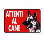 CARTELLO ATTENTI AL CANE          30x 20 PLASTICA