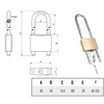 LUCCHETTO OTTONE mm 50 ARCO REGOLABILE      POTENT