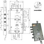 SERRATURA SIC.TRIPLICE CIL. E63  RMTO6654/370 MOIA