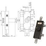 SERRATURA FERROGLIETTO VERTICALE         J223 MOIA