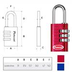 LUCCHETTO ALLUMINIO mm 30 COMBINAZ.ROS.9330 POTENT