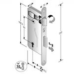 SERRATURA PATENT mm 8x90 E25 BT BRONZATA        GB